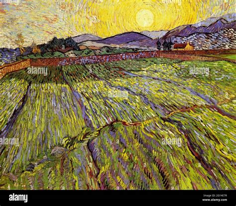 Vincent Van Gogh Enclosed Field With Rising Sun 1889 Stock Photo Alamy