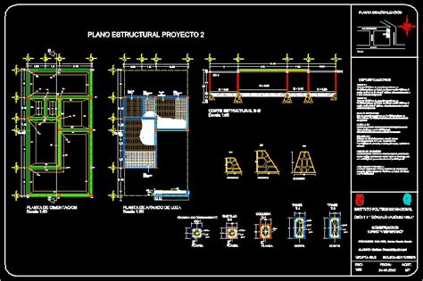 Plano Estructural En Autocad Librer A Cad