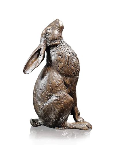 Solid Bronze Large Hare Moon Gazing 1160 By Michael Simpson