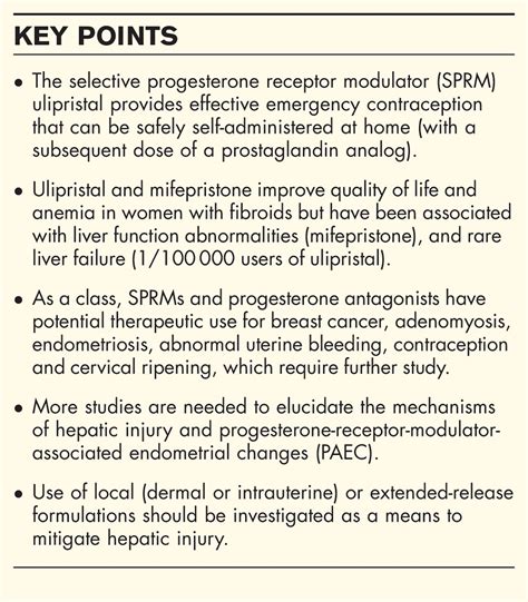 Selective progesterone receptor modulators and reproductive ...