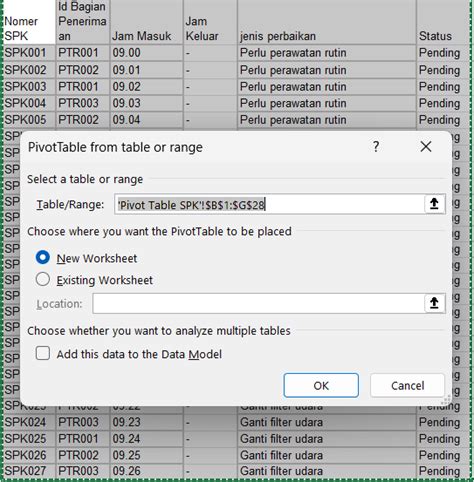 Cara membuat tabel pivot di microsoft excel serta membuat chart dengan ...