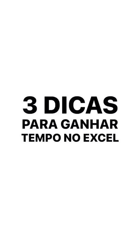 3 dicas para ganhar tempo o Excel Vídeo Programa excel Noções