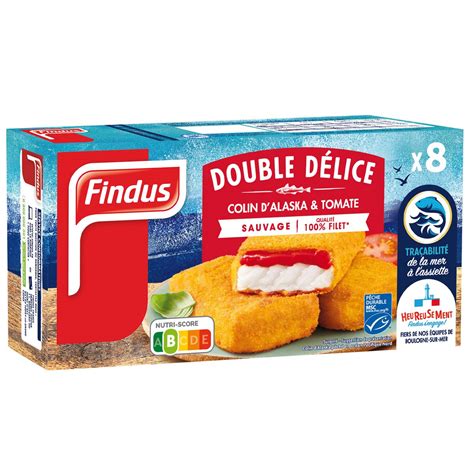 FINDUS Filet de colin d Alaska pané à la tomate MSC 8 pièces 800g pas