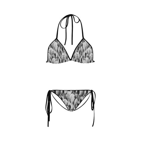 Waves Black White X Custom Bikini Swimsuit ID D