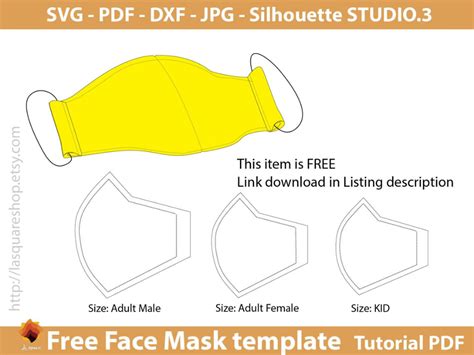 Free Face Mask Templates Svg Face Mask Face Mask Printable Instant