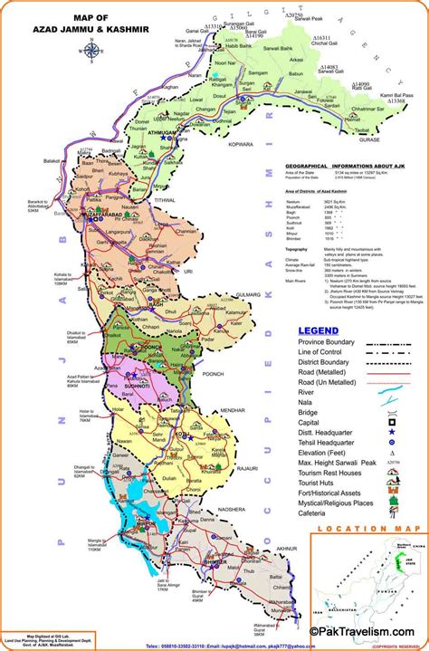 Azad Jammu Kashmir Map. : PakTravelism.com