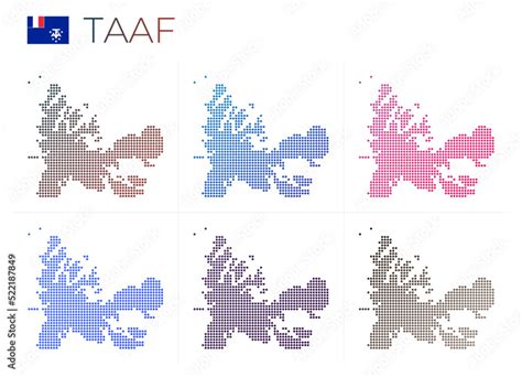 Taaf Dotted Map Set Map Of Taaf In Dotted Style Borders Of The