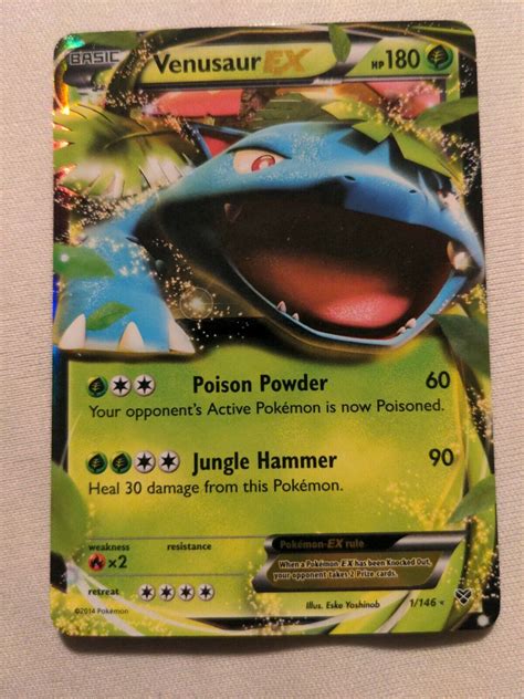 Venusaur EX Pokemon Card Ultra Rare Holo XY 1 146 NM Values MAVIN