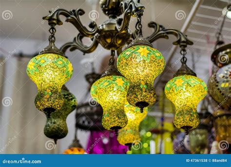 Turkish Lamps For Sale In The Grand Bazaar Stock Photo - Image of ...