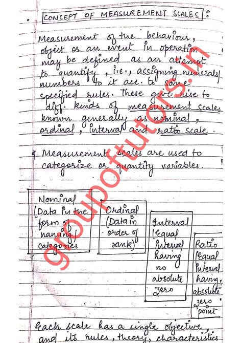 Scales Of Measurement Assignment Notes Group Of Tutors