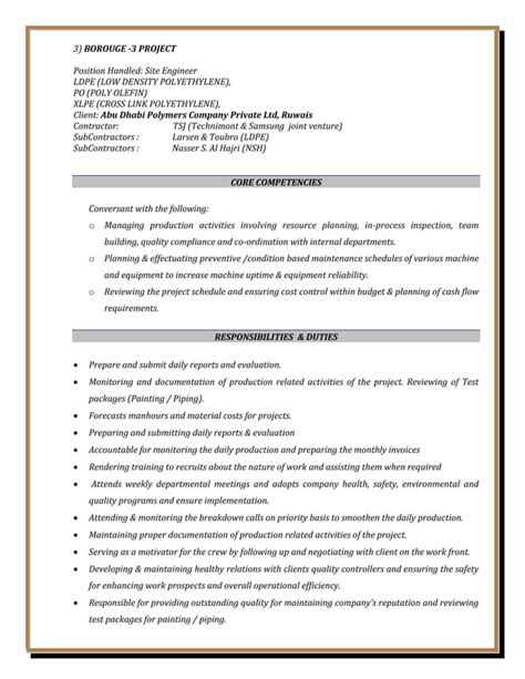 Resume Mechanical Engineer PDF