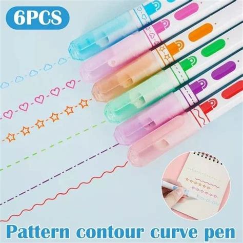 Curve Highlighter Pen Set Color Flownwing Curve Pens Highlighters