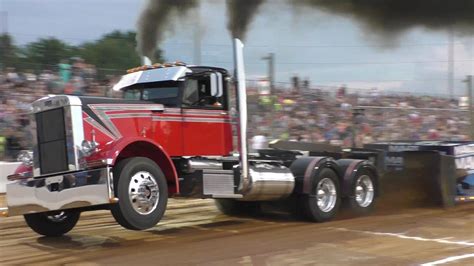 Pro Stock Semi Trucks Pulling At The Buck Youtube