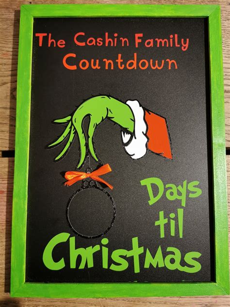 Grinch Count Down To Christmas Board Etsy Uk