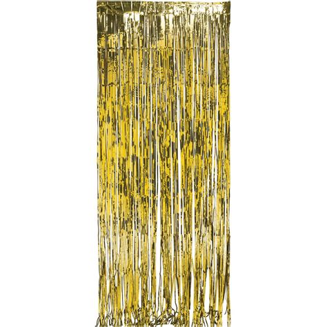 Way To Celebrate Metallic Gold Foil Fringe Door Curtain Hanging