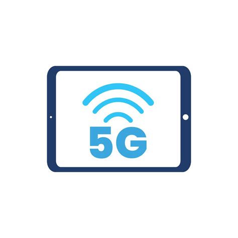 5G tablet. High-speed wifi, wireless network. Symbol of mobile internet