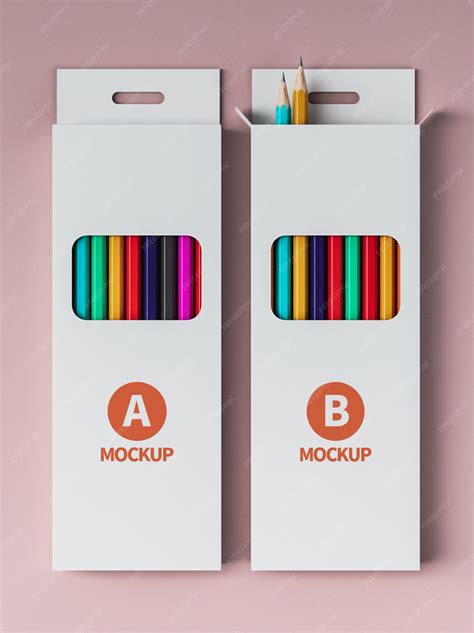 Premium Psd Colored Pencil Packaging Mockup