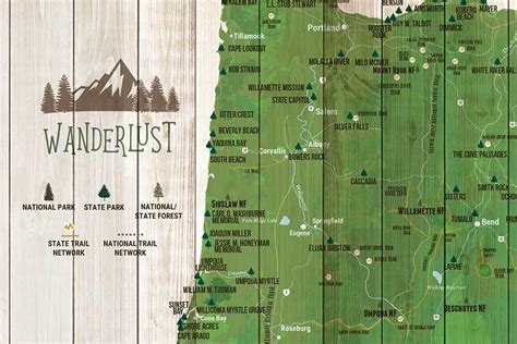 Oregon State Park Map, Wall decor - World Vibe Studio