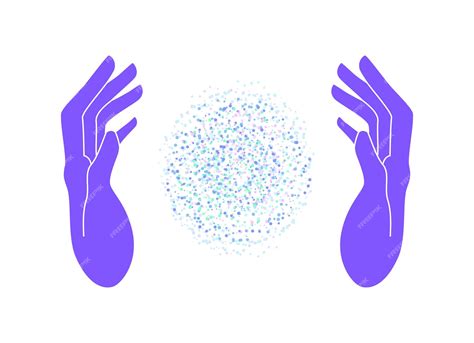 Premium Vector Colored Silhouette Of Hands Of Energy Between Hands