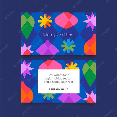 Free Vector | Flat business christmas cards template