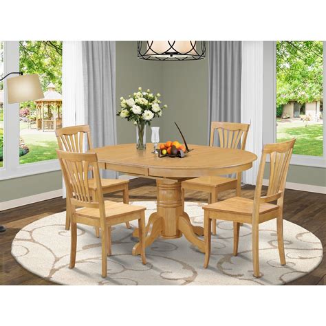 East West Furniture 5 Piece Dining Room Table Set Finish Oak Number Of