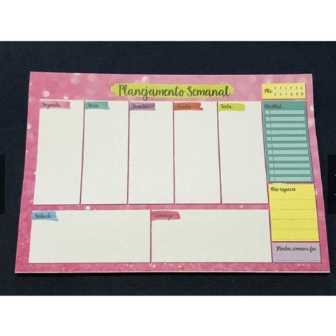 Bloco Planner De Mesa Semanal A Shopee Brasil