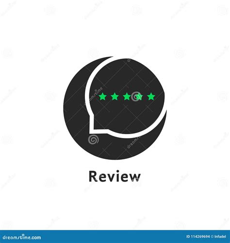 Round Simple Review Logo Isolated on White Stock Vector - Illustration ...