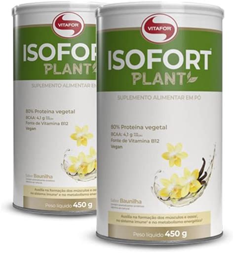 Kit 2 Isofort Plant Vitafor 450g Baunilha Amazon Br