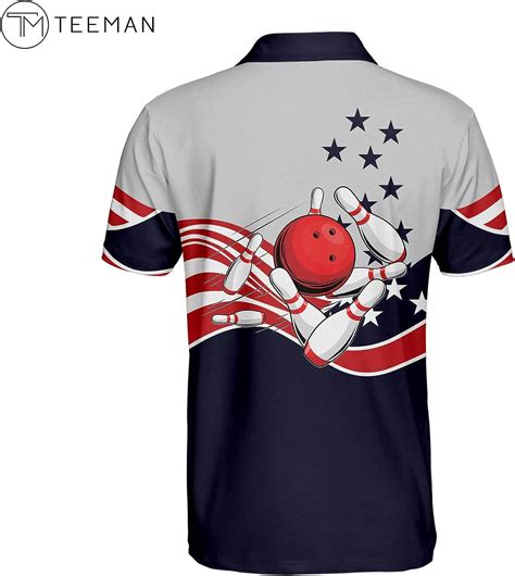 TEEMAN Custom Patriotic Bowling Shirt with Personalized Name | American ...