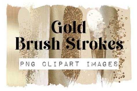 Gold PNG Brush Strokes CLIP ART Graphic by The PNG Warehouse · Creative Fabrica