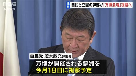 【独自】自民・茂木幹事長や立憲・岡田幹事長らが相次ぎ万博会場を視察する方向で調整（2023年1月11日） News Wacoca