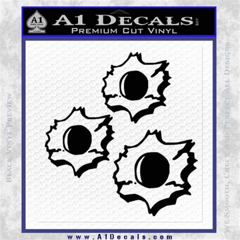 Bullet Holes Decal Sticker 3pk » A1 Decals