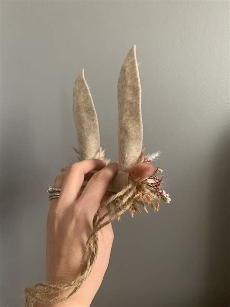 Pampas Ear Bunny Flower Crown Photo Prop Baby Tieback Bunny Etsy