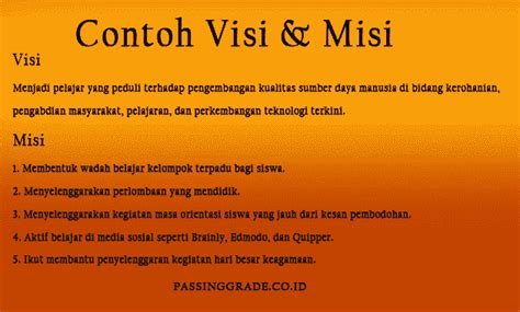 Contoh Visi Misi Osis Media Informasi Terpercaya