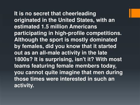 PPT - Cheerleading History : How it All Started PowerPoint Presentation ...