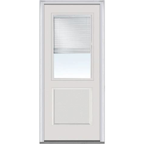 Mmi Door 36 In X 80 In Rlb Right Hand 1 2 Lite 1 Panel Classic Primed Fiberglass Smooth