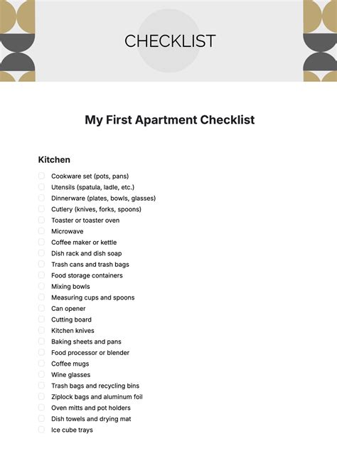 printable first apartment checklist 7