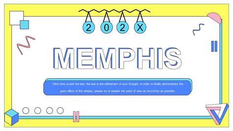 Ppt Of Yellow Bule And Pink Memphis Presentation Pptx Wps Free Templates