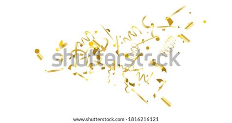 Golden Glitter Confetti On White Background Stock Vector Royalty Free