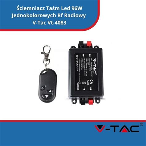 Ściemniacz Taśm Led 96W Jednokolorowych Rf Radiowy V Tac Vt 4083