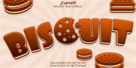 Efecto De Texto Vectorial De Galletas Editable Alfabeto Galleta