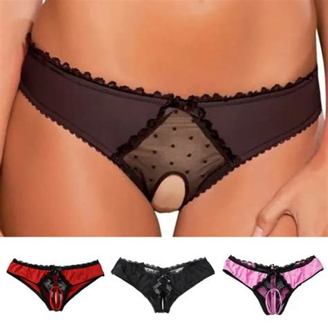 WOMEN THONG PANTIES Crotchless Lingerie Knickers Underwear Lady G