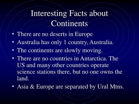 Continents Facts