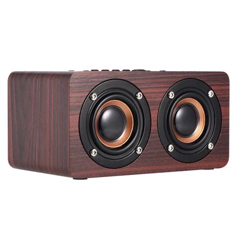 Alto falante bluetooth 4 2 de madeira portátil alto falante duplo