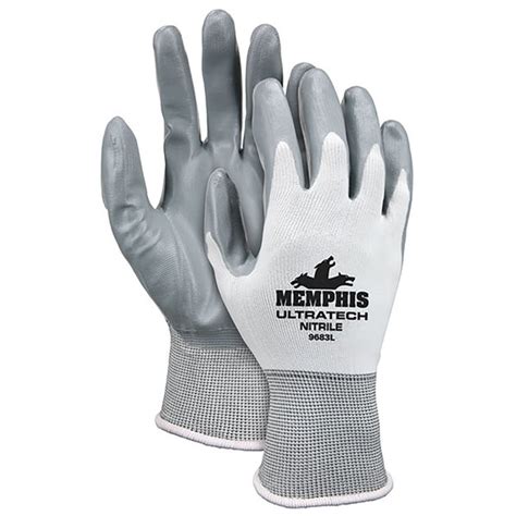 Mcr Safety Ultratech Gray Nitrile Large Gloves L Kbc Tools