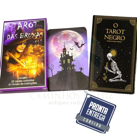 Kit Tarô das Bruxas Tarot Negro 22 Cartas Marselha Manual Shopee