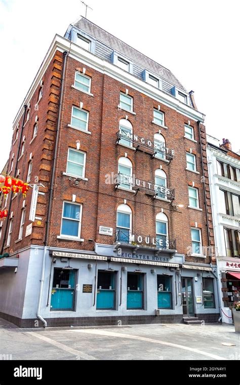 Exterior of Leicester House, formerly Hotel du Commerce in Soho ...