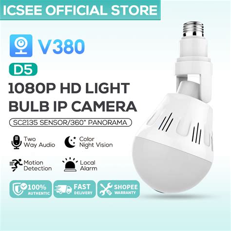 V Pro D Cctv Bulb Camera P Hd Wireless Wifi Panorama Night