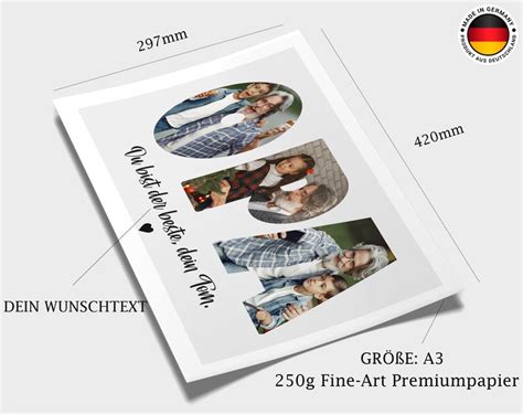 Personalisiertes Poster Opa Foto Poster Geburtstagsgeschenk für Opa