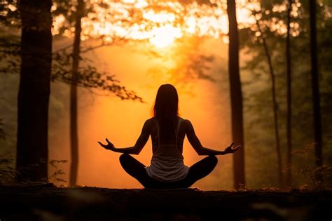 Portrait D Une Personne Pratiquant Le Yoga En Plein Air Dans La Nature